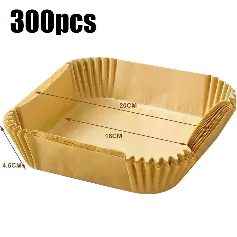 50/100/200pcs Disposable Air Fryer Paper Round/Square Special Paper Food Silicon Oil Paper Air Fryer Liners Baking Paper