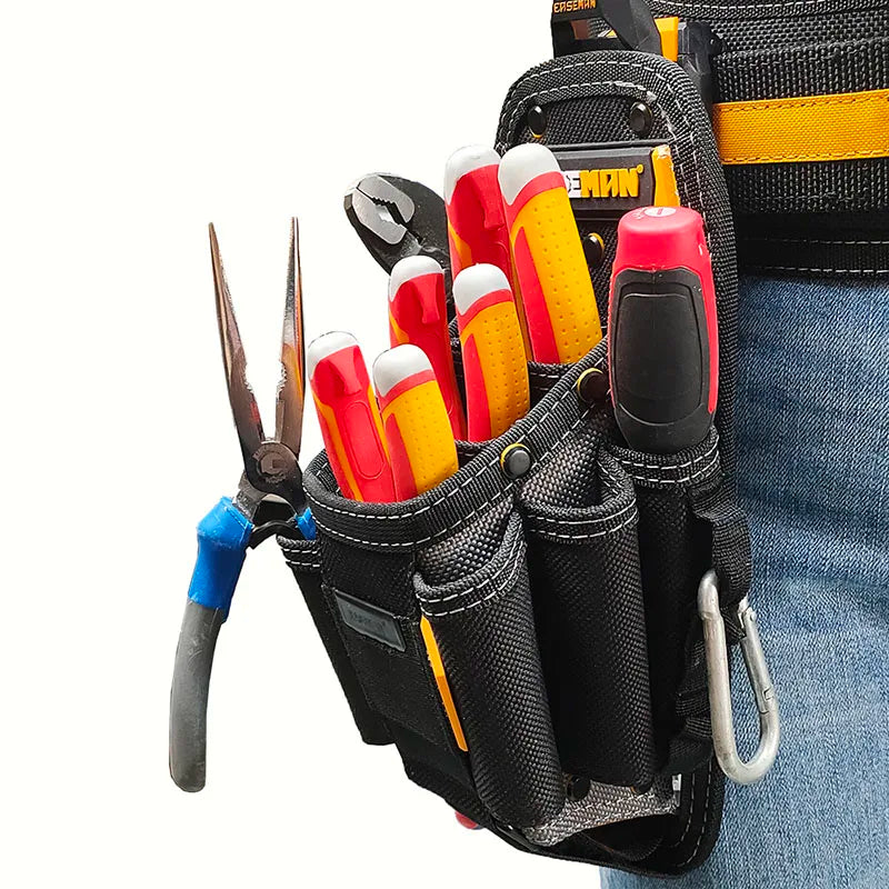 Electrician Canvas Tool Bag Reinforced Waist Bags Multifunctional Pouch Portable Quick Hanging Carpentry Tools and Accessories