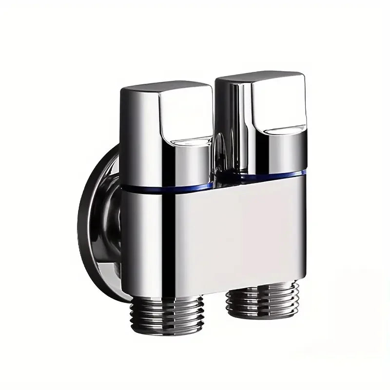 Stainless Steel double outlet angle valve large flow shower valve control valve, suitable for bathrooms and washing machines