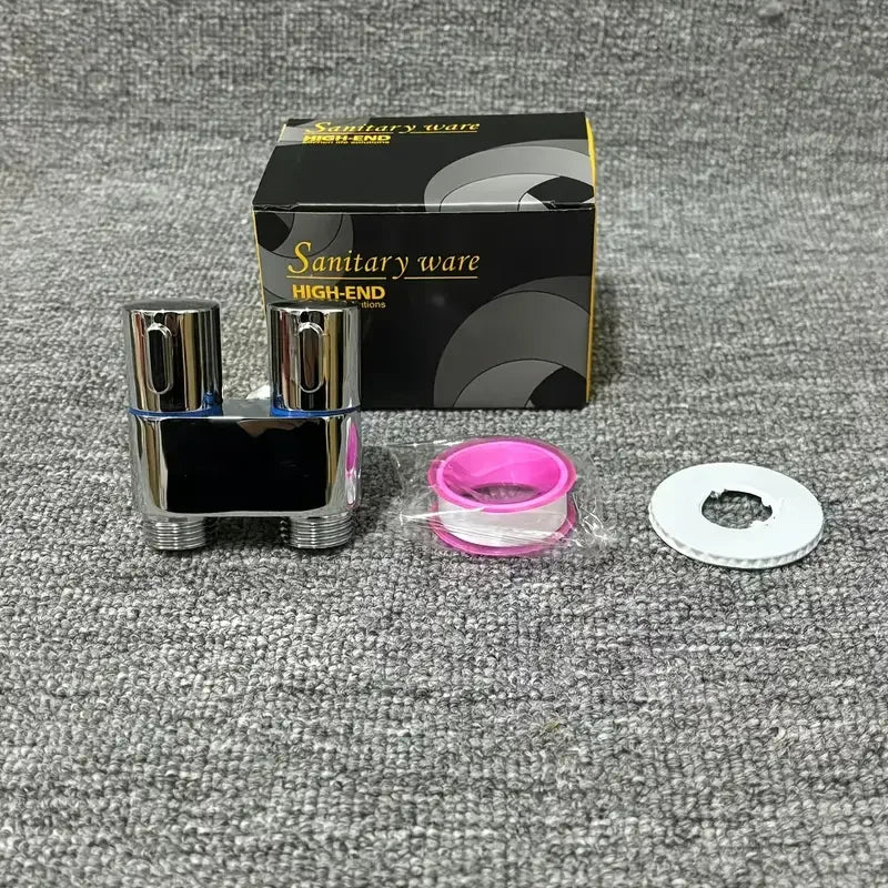 Stainless Steel double outlet angle valve large flow shower valve control valve, suitable for bathrooms and washing machines