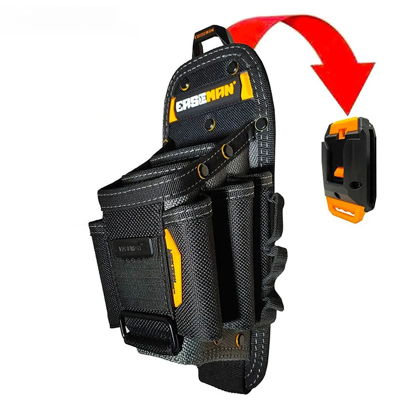 Electrician Canvas Tool Bag Reinforced Waist Bags Multifunctional Pouch Portable Quick Hanging Carpentry Tools and Accessories