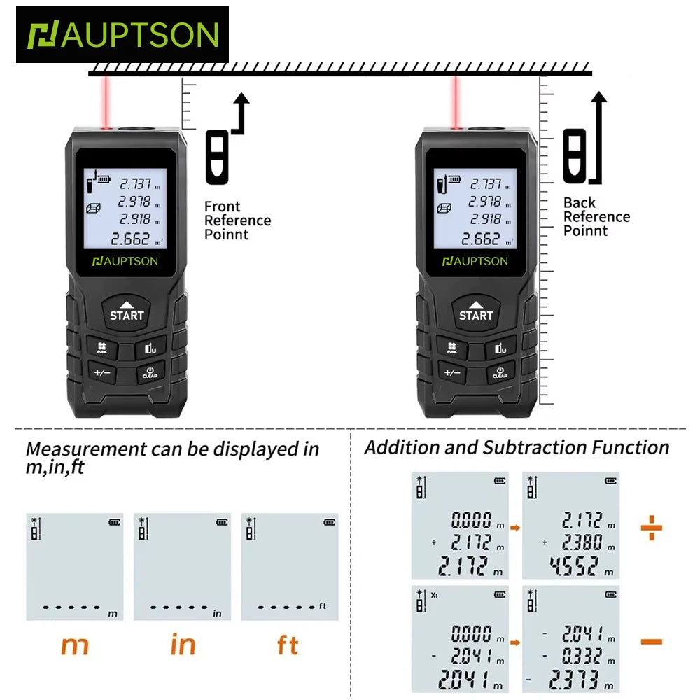 HAUPTSON 70/100M Laser Rangefinder Distance Meter Rangefinder Laser Tape Range Finder Building