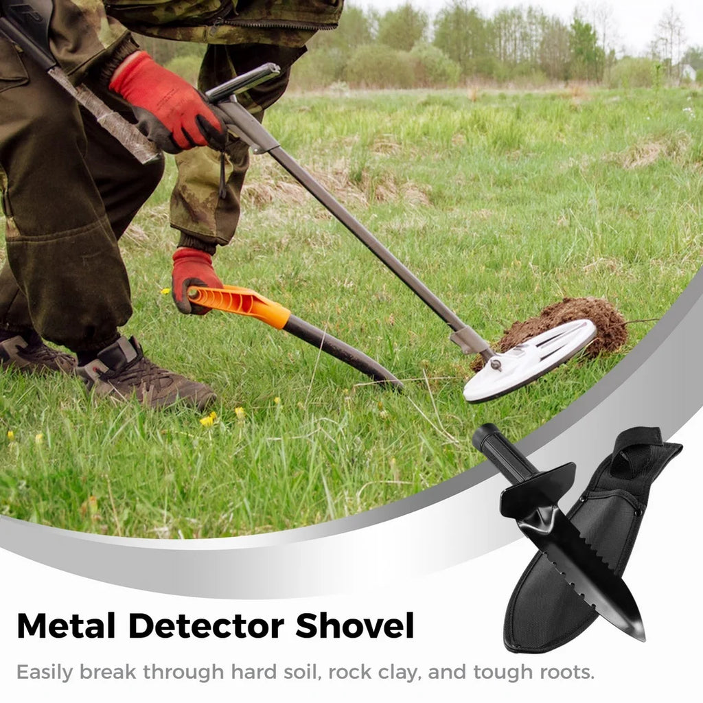 Metal Detector Shovel Double Serrated Edge Digger Sheath Heavy-Duty Garden Trowel Sturdy Digging Tool For Gardening Planting