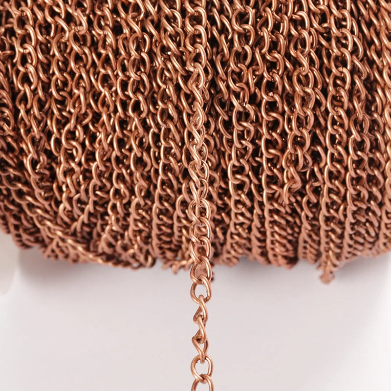 2 Meter Flat 2.5/3.5/4.5mm Extension Thin Chain Metal Chain DIY Necklace Body Chain Jewelry Making Chain Accessories