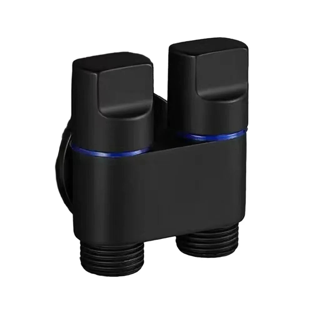 Stainless Steel double outlet angle valve large flow shower valve control valve, suitable for bathrooms and washing machines