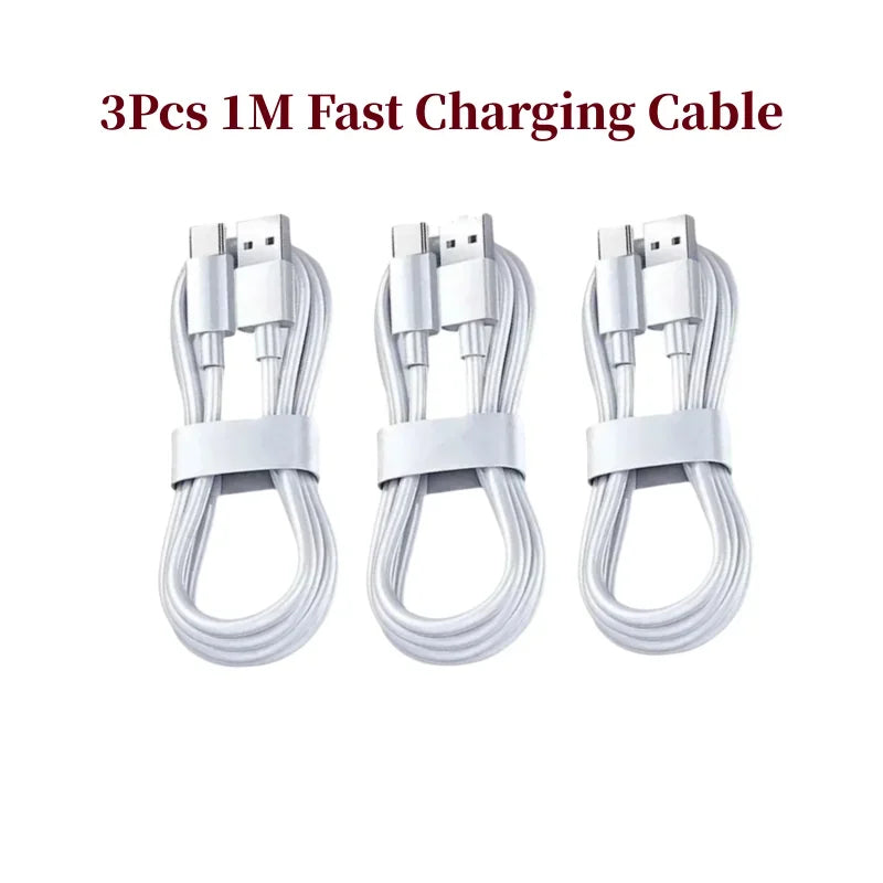3PCS  Type C Super Fast Charging Cable Data Cord For Samsung Huawei Xiaomi Redmi Quick Charing USB C Cables