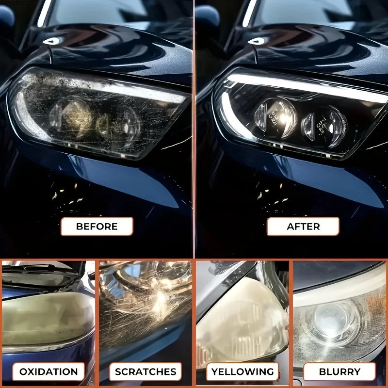 Car Headlight Restoration Polishing Headlamp Scratch Remover Repair Cleaning Paste Remove Oxidation Headlight Polish Liquid