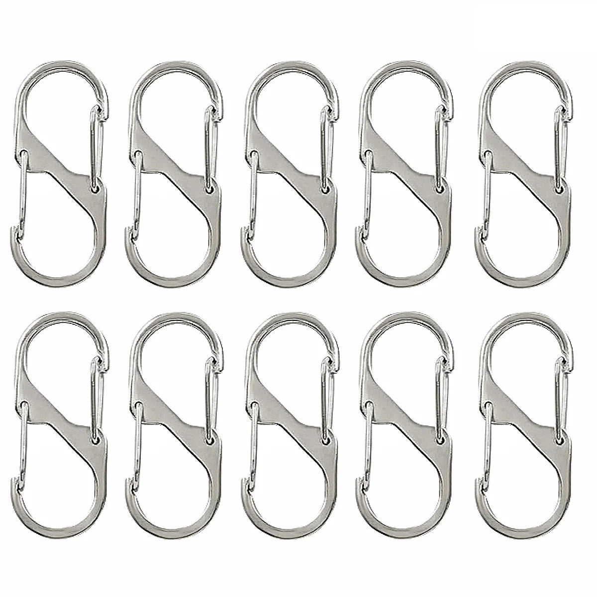 10pcs, Metal Lock Clip Keychain, S Shaped Alloy Hanging Buckle For Outdoor Camping Hiking Travel