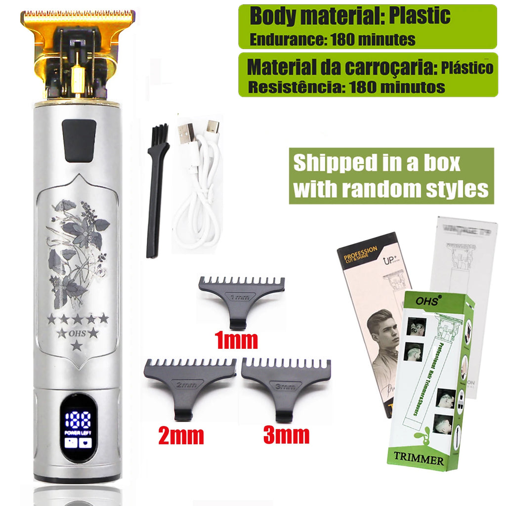 OHS Electric Hair Clipper Professional USB Cordless Clipper Professional Beard Trimmer Haircut Grooming Kit Hair Cutting Machine