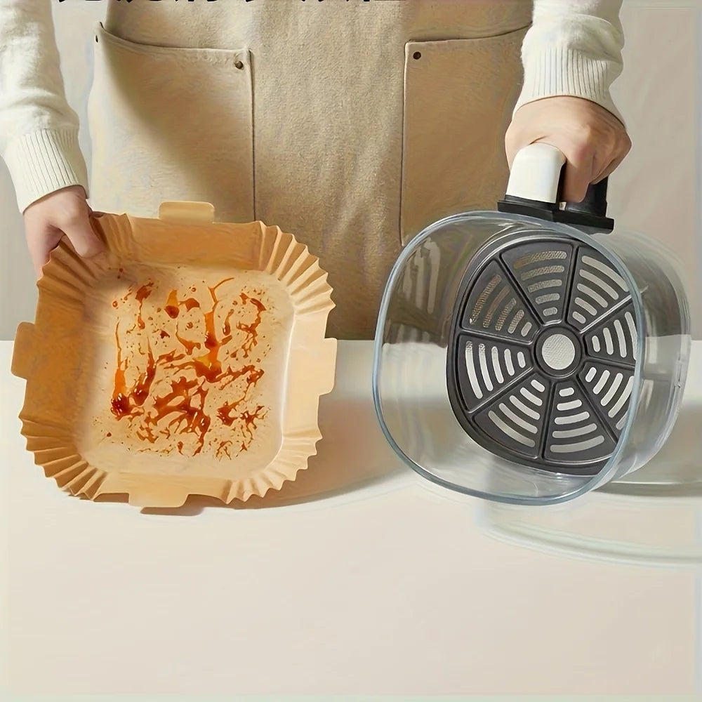 50/100Pcs Air Fryer Disposable Paper Non-Stick Airfryer Baking Papers Round Air-Fryer Paper Liners Paper Kitchen Accessories