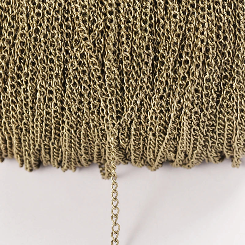 2 Meter Flat 2.5/3.5/4.5mm Extension Thin Chain Metal Chain DIY Necklace Body Chain Jewelry Making Chain Accessories