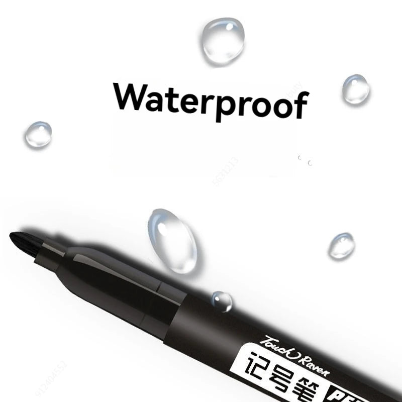 6 Pcs/Set Permanent Art Marker Pen Fine Point Waterproof Ink Thin Nib Crude Nib Black Blue Red Ink 1.5mm Fine Color Marker Pens