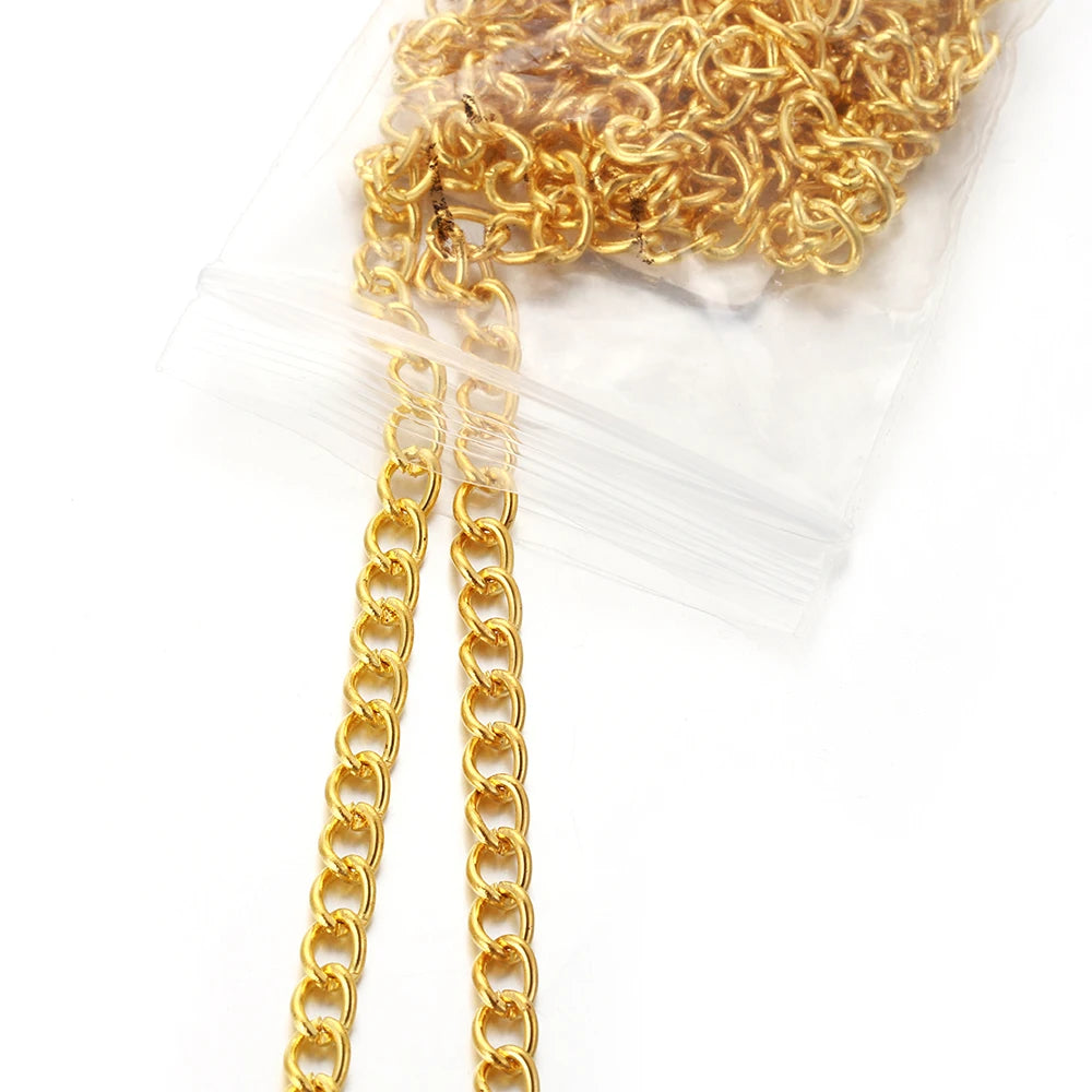 2 Meter Flat 2.5/3.5/4.5mm Extension Thin Chain Metal Chain DIY Necklace Body Chain Jewelry Making Chain Accessories
