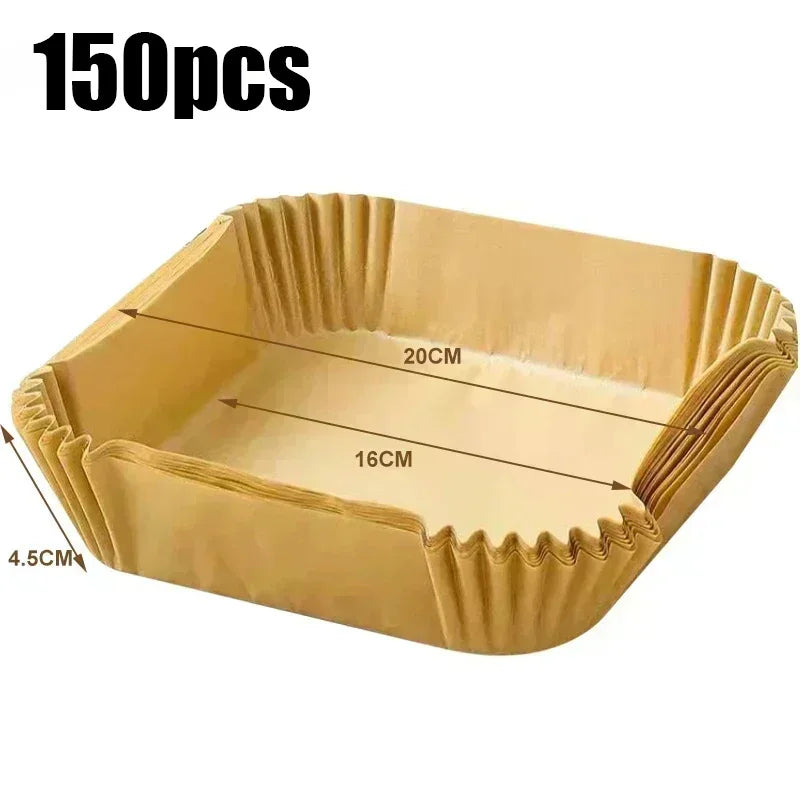 50/100/200pcs Disposable Air Fryer Paper Round/Square Special Paper Food Silicon Oil Paper Air Fryer Liners Baking Paper