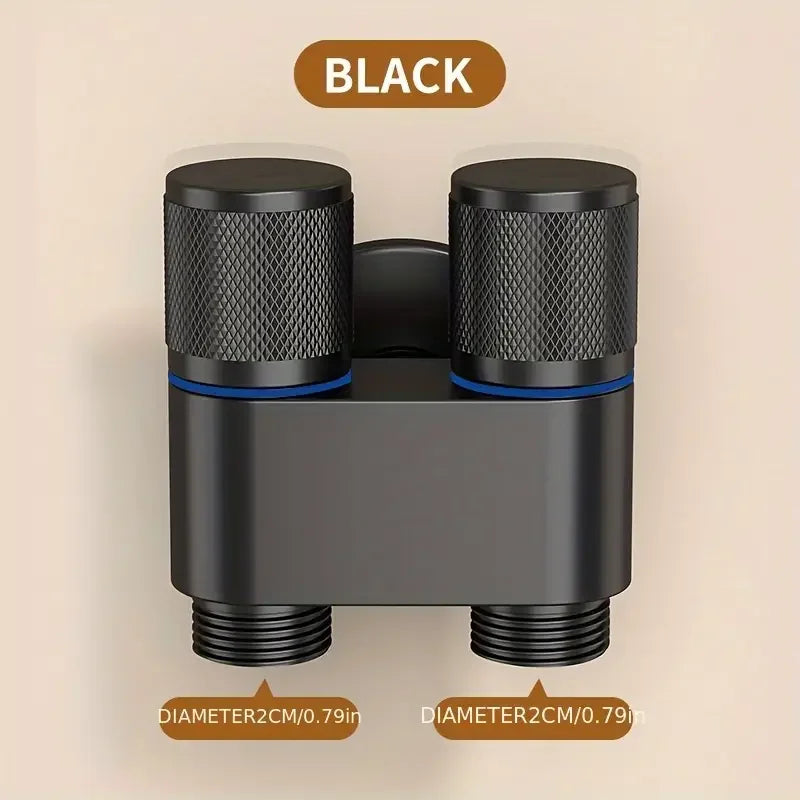 Stainless Steel double outlet angle valve large flow shower valve control valve, suitable for bathrooms and washing machines