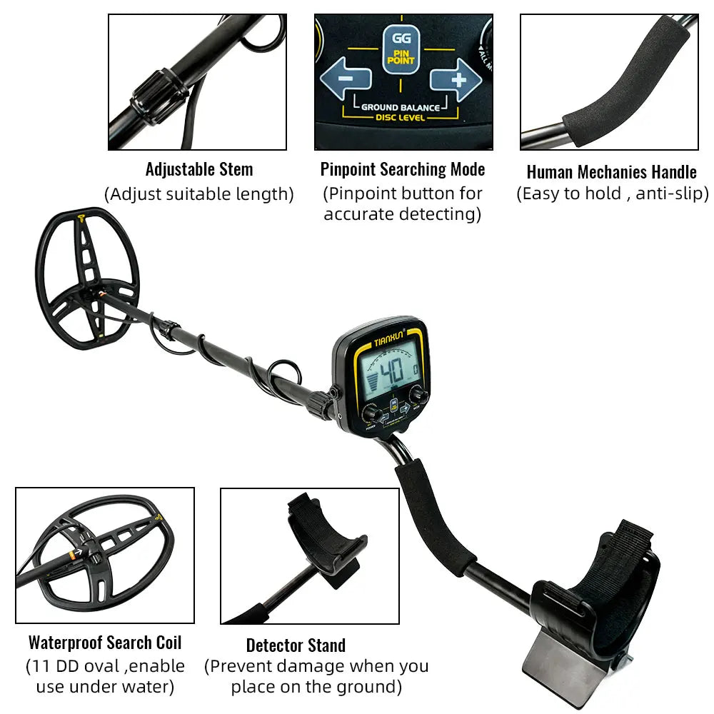 TX-850 Metal Detector Underground Professional Depth 2.5m Scanner Search Finder Gold Detector Treasure Hunter Pinpointer 11inch