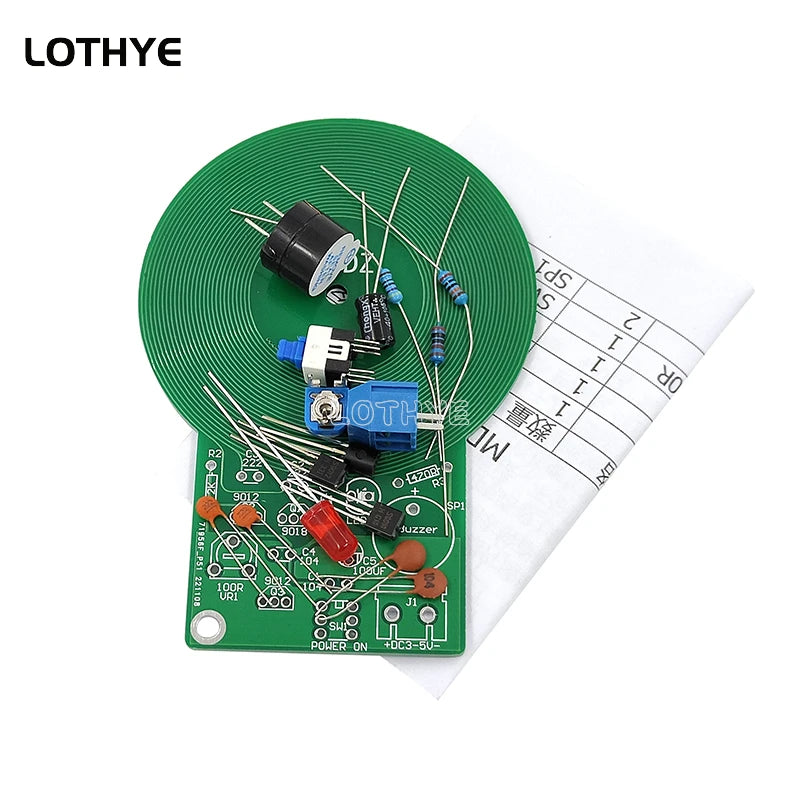 DC 3V-5V Metal Detector Kit DIY Electronic Kit 60mm Non-contact Sensor Board Module Soldering Practice Board  Assemble Set Kit