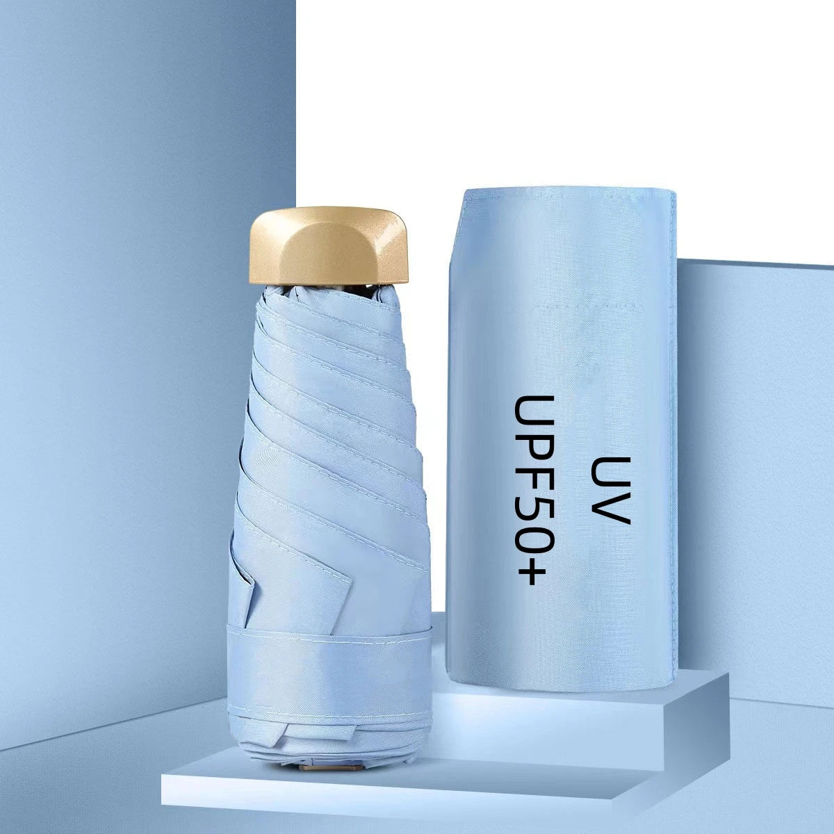 55% Off Mini Sun Umbrella Small Pocket Rain Umbrella Vinyl Folding UV Ultraviolet Protection Sun Shade Pocket Parasol Capsule