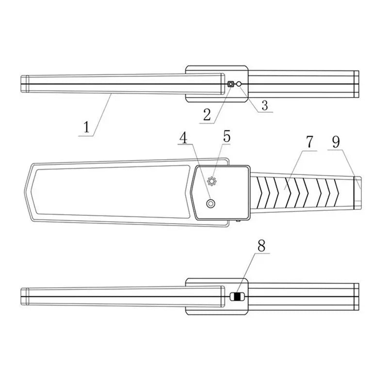 HHO-4X Single Switch Portable Scanner Charging Style Metal Detector Electronic Metallic Sound And Light Vibration