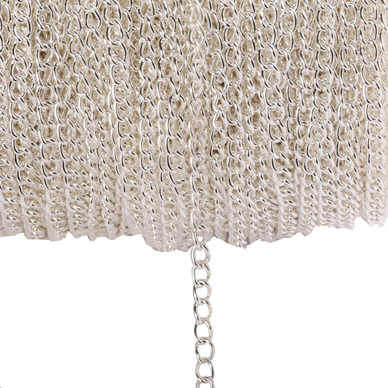 2 Meter Flat 2.5/3.5/4.5mm Extension Thin Chain Metal Chain DIY Necklace Body Chain Jewelry Making Chain Accessories
