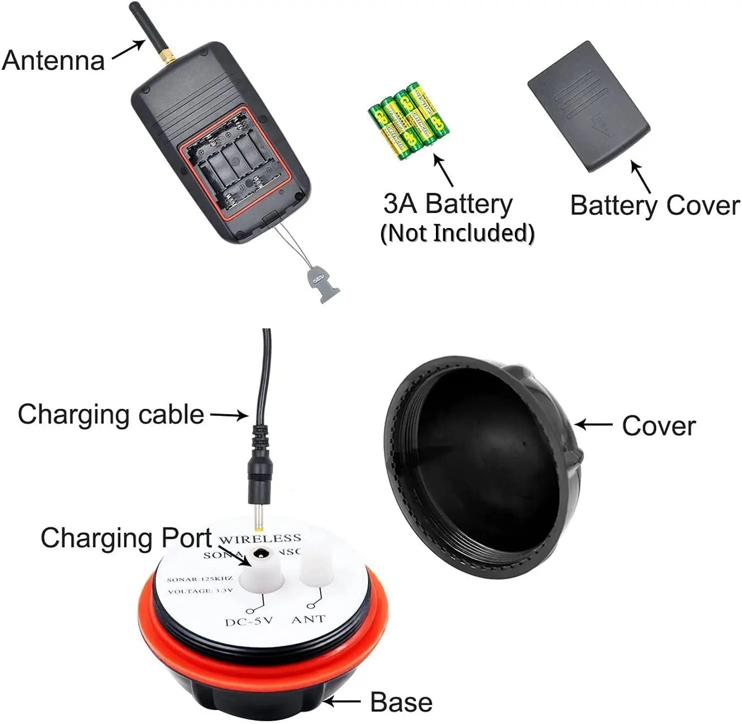 Wireless Sonar Fishing Alert Fish Finder Underwater Echo Sounder Fish