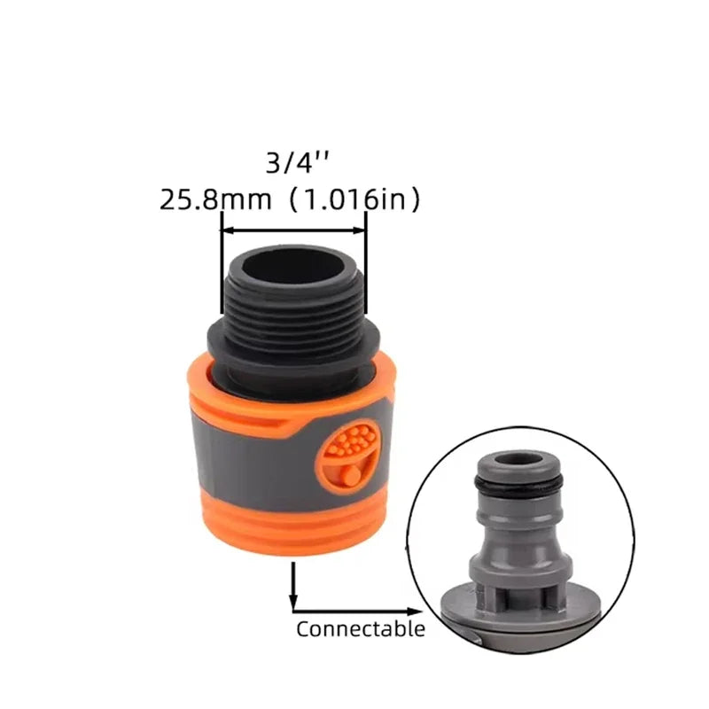 1-Pcs 1/2" 3/4" 1" Garden Hose Quick Connect Adapters -EU BPS Threaded Fittings for Faucets, Spray Guns & Watering Systems