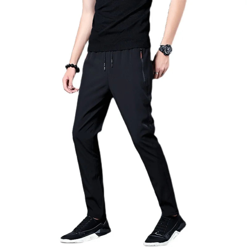 Men's Casual Pants Stretch Slim Fit Elastic Waist Jogger Korean Classic Blue Black Gray Male Brand Trousers Plus Size 4XL 5XL