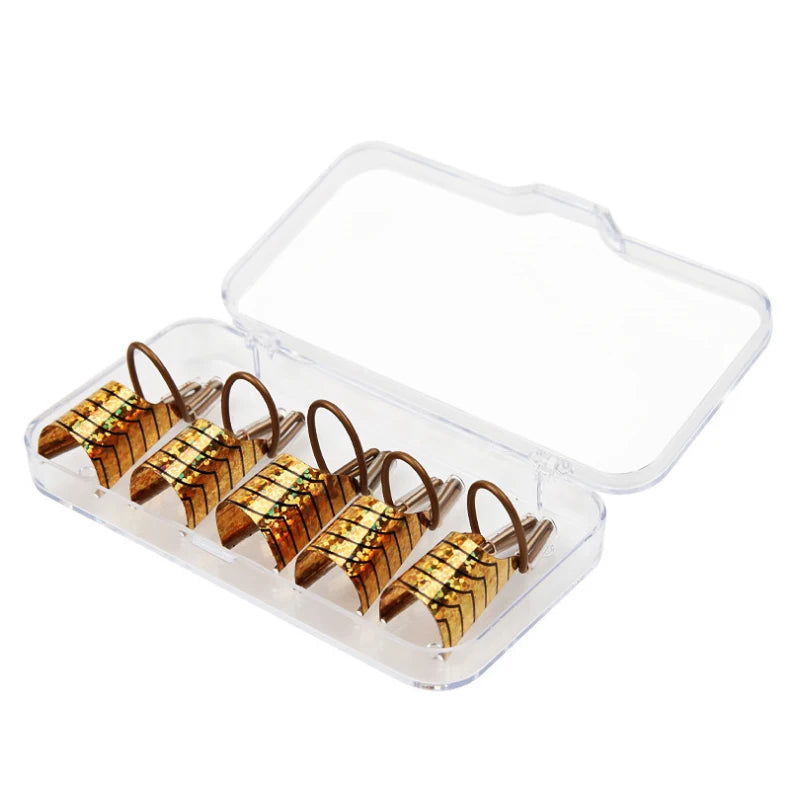 5pcs a Box Reusable Nails Form Acrylic French Nail Art Tips Polish UV Gel Extension Sticker Foils Guide Forms Tool