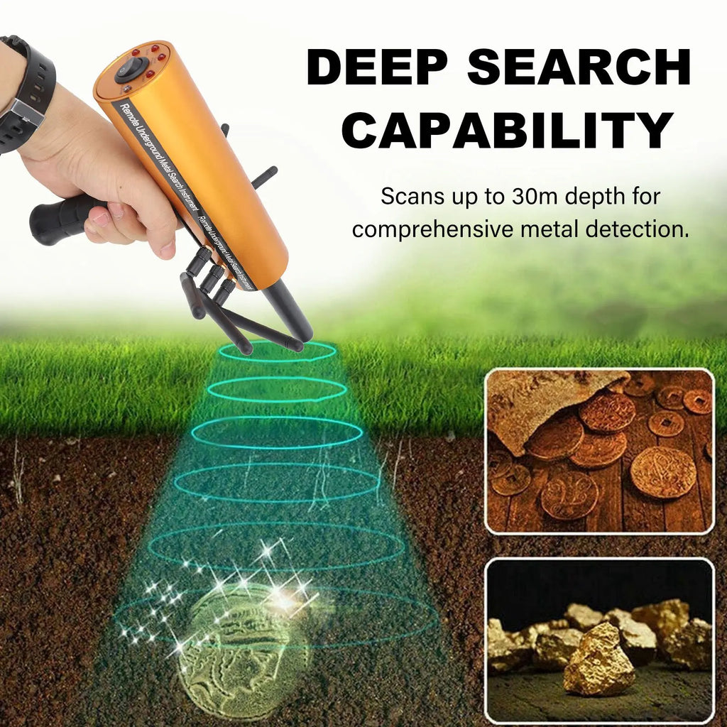 Gold Locator AKS Metal Detector Metal Pinpointer 30m Depth 1200m Range 6 Antenna Accurate Finding Gold Detector Gold Detector