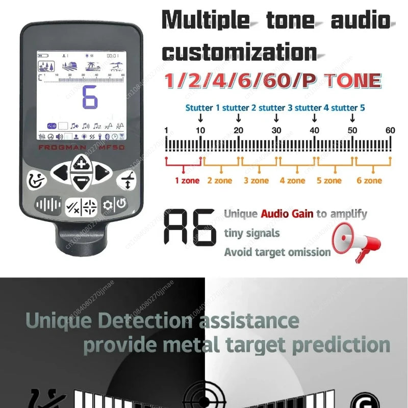 MF50 Multi-frequency Metal Detector Underground Gold Metal Detector