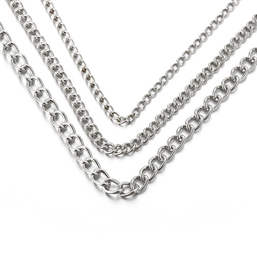 2 Meter Flat 2.5/3.5/4.5mm Extension Thin Chain Metal Chain DIY Necklace Body Chain Jewelry Making Chain Accessories