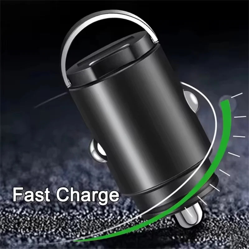 2025 Mini 100W PD QC Pull Ring Fast Charging Car Charger USB C Car Phone Charger Adapter For iPhone Xiaomi Samsung Huawei