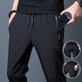 Men's Casual Pants Straight Slim Fit Elastic Waist Jogger Korean Classic Blue Black Gray Male Brand Trousers Plus Size