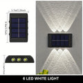 Solar Powered Garden Wall Light Outdoor Waterproof 6LED Beads up down Lamp for Street Terrace Fence Courtyard Wall Decoration