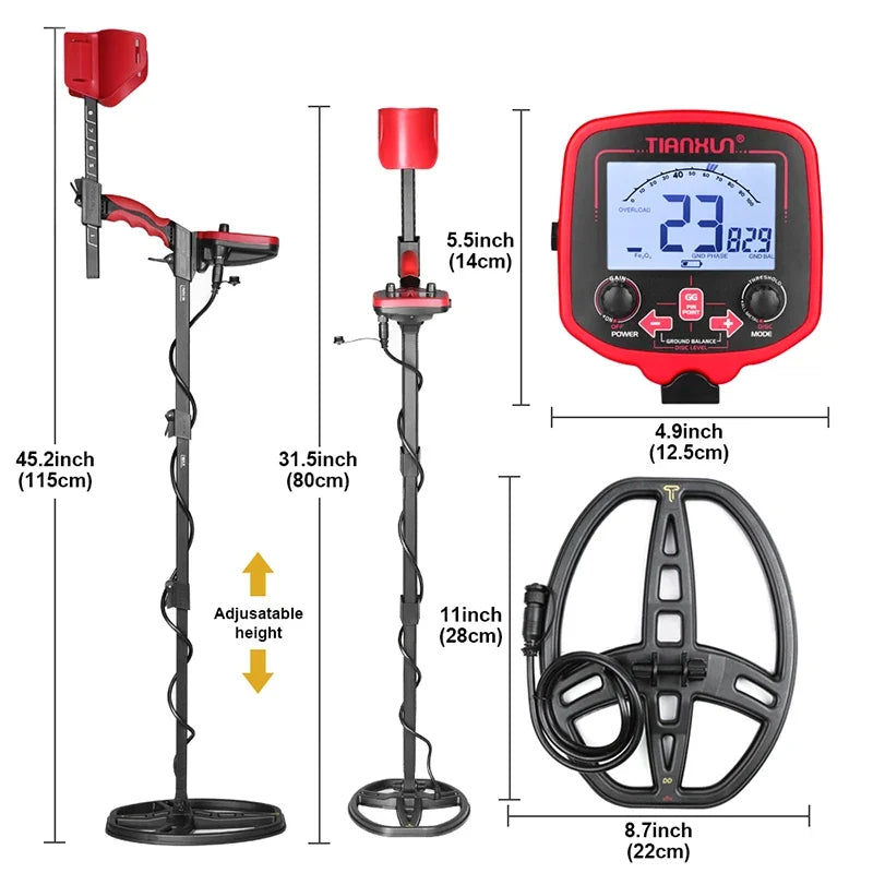 High Sensitivity TX-850L Upgrade Detector for Treasure Hunting Backlight Mode Industrial Underground Metal Detector