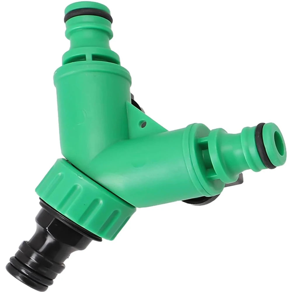 Garden Water Pipe Connectors Pipe Adapter Y Shape Hose Splitter Valve Three Way Plastic Valve with Switch for Flower Planting